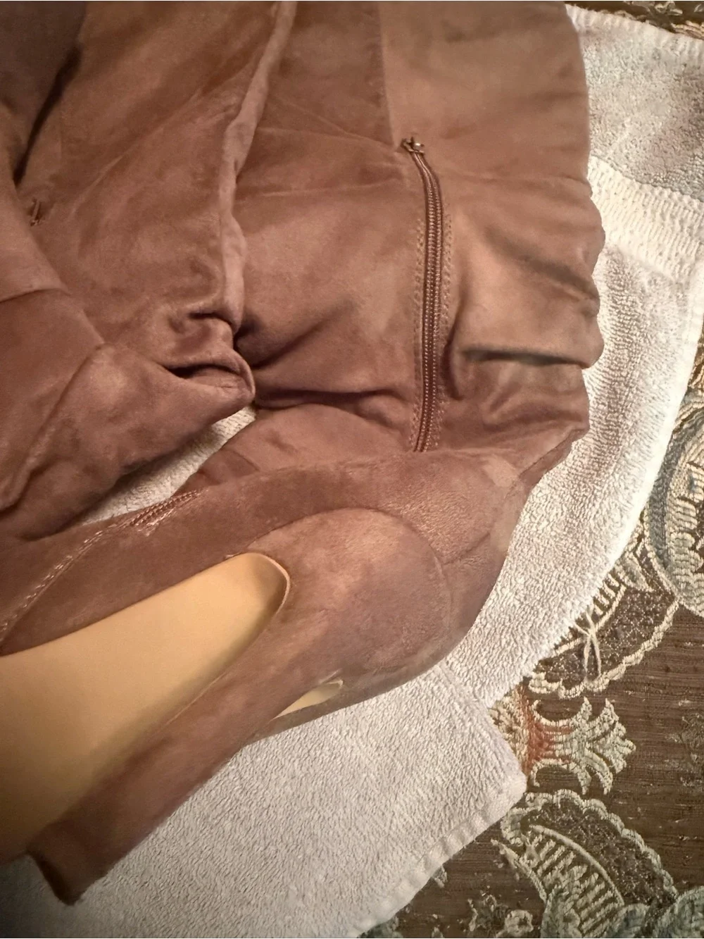 Khadijah Wide Brown Suede Boots - Size US 8.5W